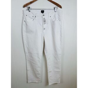 NWT J.Crew Essential Straight Jean Button Fly All-Day‎ Stretch White Size 31